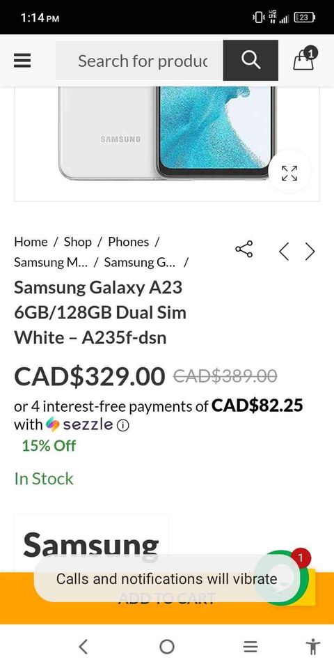 Second Hand BRAND NEW Samsung Galaxy A23 128GB For Sale Edmonton, Alberta Gallery Image